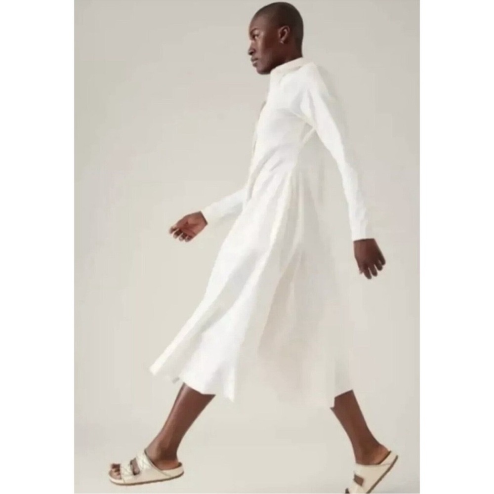Athleta Cosmic Layer Dress - White Long Sleeve Shirtdress